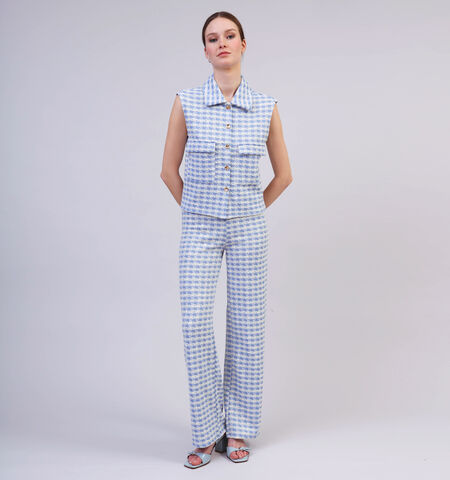 Wijde broek blauw L32