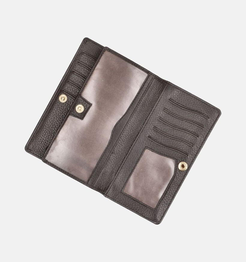 Crinkles Porte-monnaie zipp&eacute; en Brun fonc&eacute; pour femmes (381752)