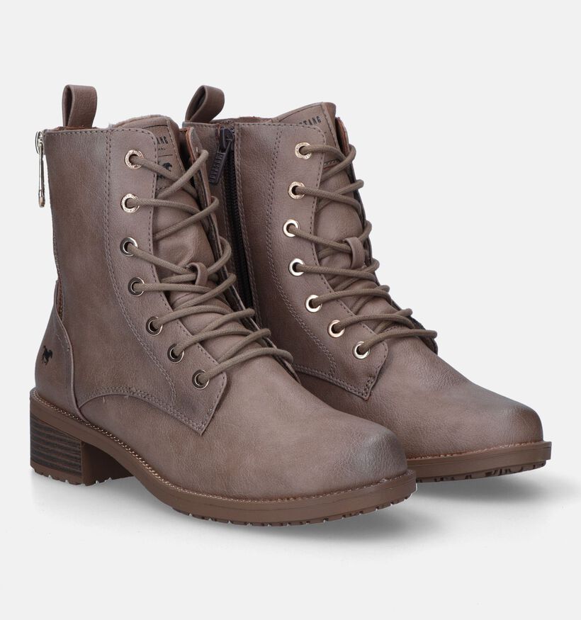 Mustang Boots à lacets en Taupe pour femmes (329640)