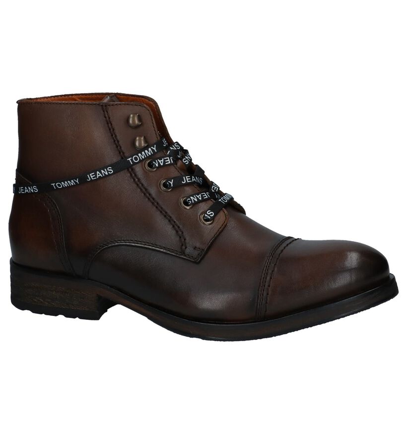 Tommy Hilfiger Dressy Leather Lace Up Boots Donker Bruin in leer (225511)
