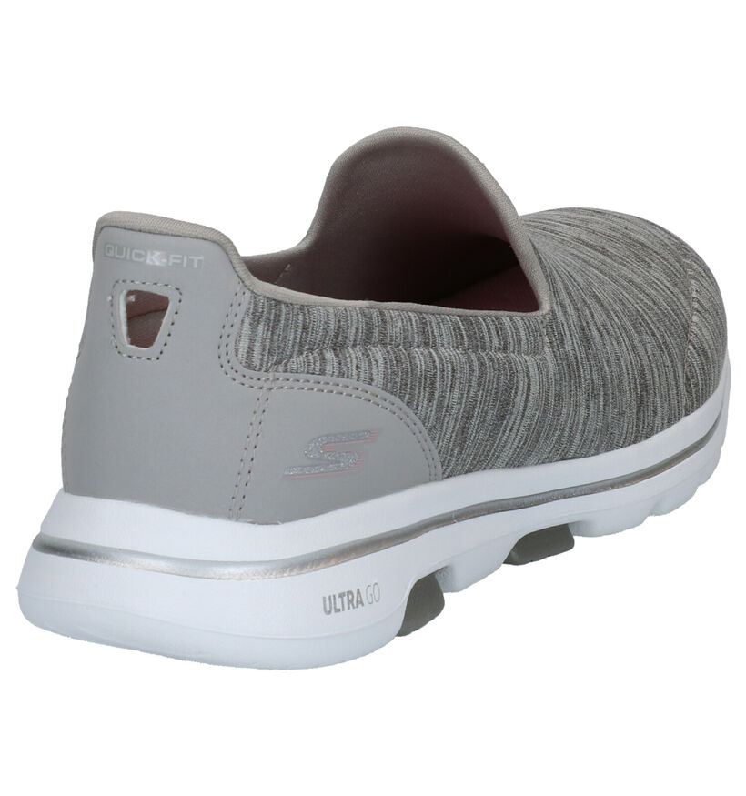 Skechers Go Walk 5 Baskets slip-on en Gris en textile (266892)