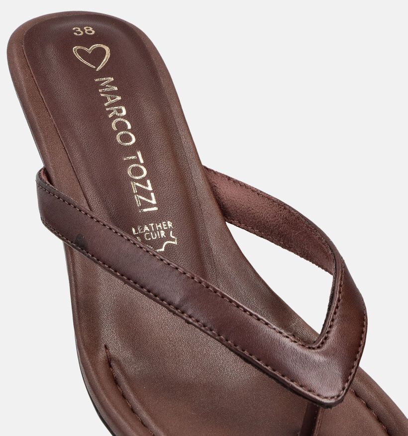 Marco Tozzi Donkerbruine Slippers met Hak voor dames (373356)