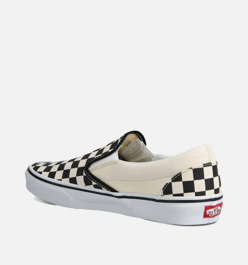 Vans Classic Checkerboard Ecru/Zwarte Slip-on Sneakers voor heren (360211)