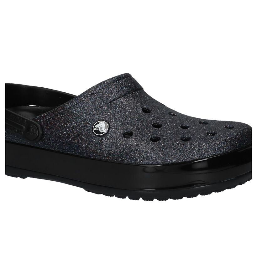 Zwarte Slippers Crocs Crocband Glitter in kunststof (244747)