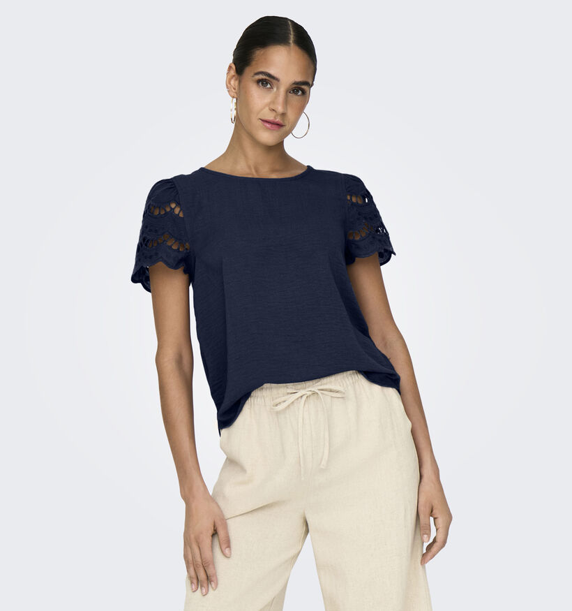 JDY Hannah Blauwe T-shirt voor dames (353254)