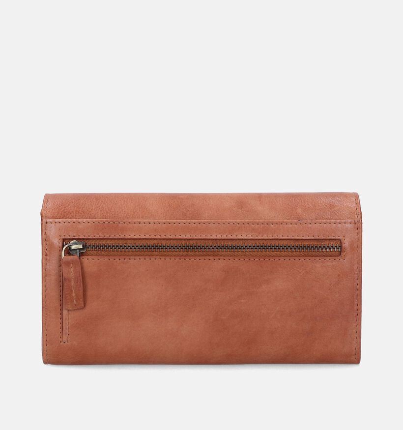 Label M Porte-monnaie à rabat en Cognac pour femmes (341297)