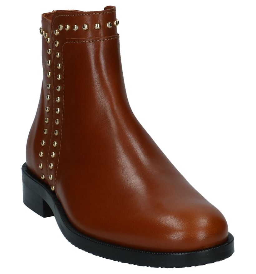 Stoere Boots met Studs Cognac Hampton Bays in leer (226134)