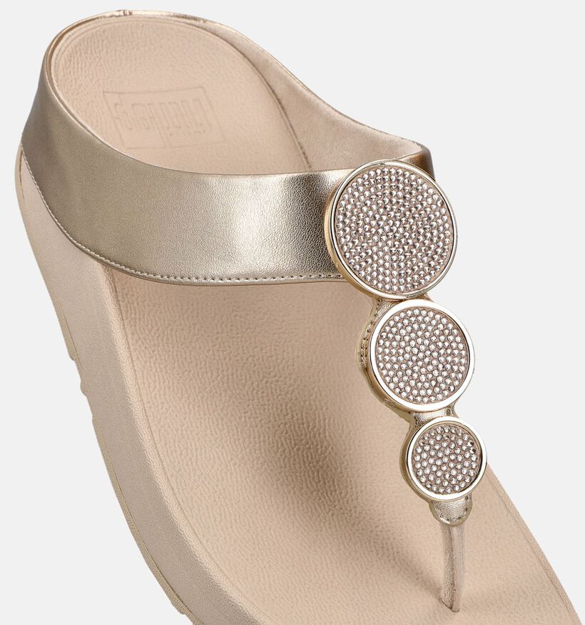 FitFlop Halo Bead Circle Metallic Gouden Teenslippers voor dames (368665)