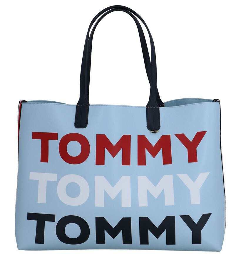 Lichtblauwe Omkeerbare Shopper Tas Tommy Hilfiger Iconic in kunstleer (241852)