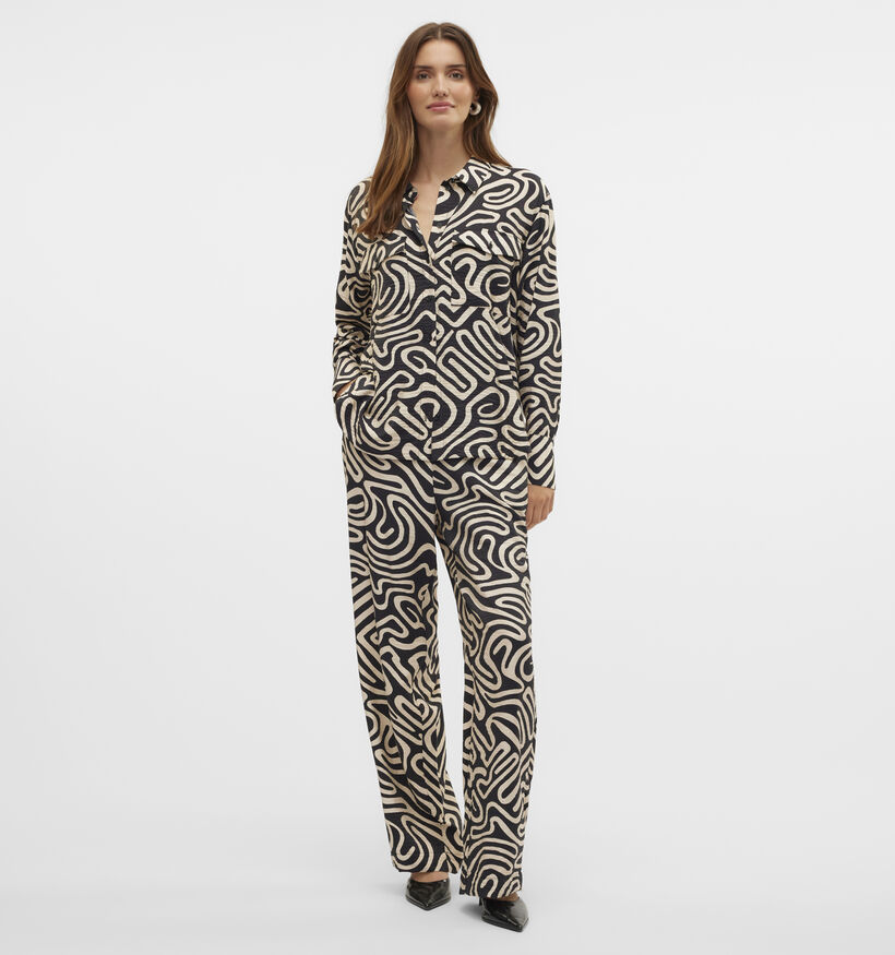 Vero Moda Vigdis Pantalon Large en Noir pour femmes (352138)