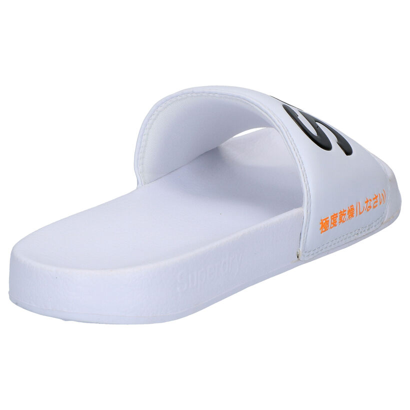 Superdry Witte Badslippers in kunstleer (287827)