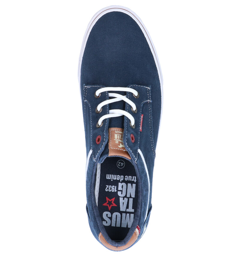 Mustang Chaussures basses en Bleu foncé en textile (271186)