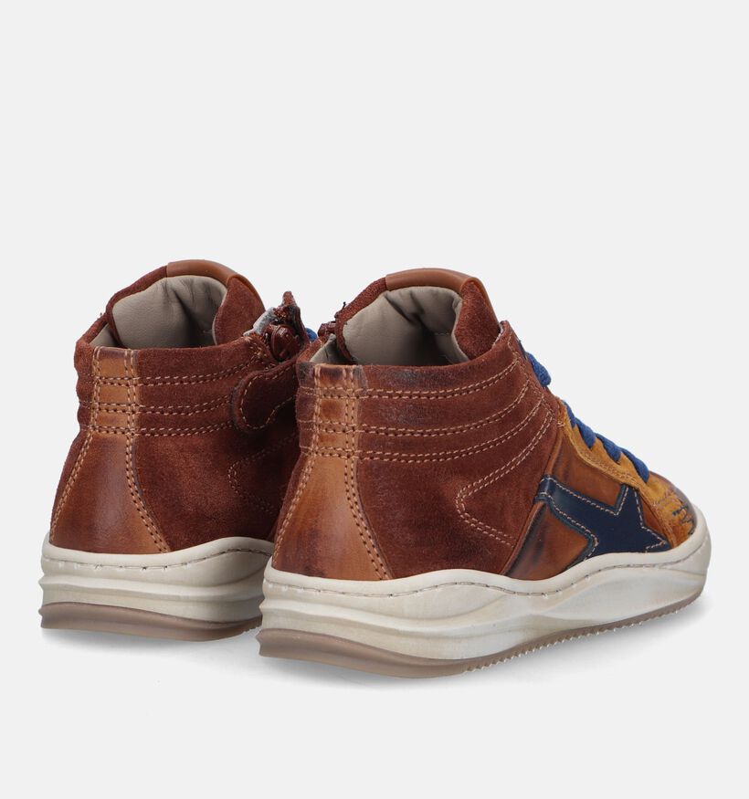 STONES and BONES Tidon Cognac Hoge schoenen voor jongens (329448) - geschikt voor steunzolen