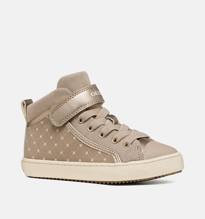Geox Kalispera Baskets montantes en Beige pour filles (377774) - pour semelles orthop&eacute;diques