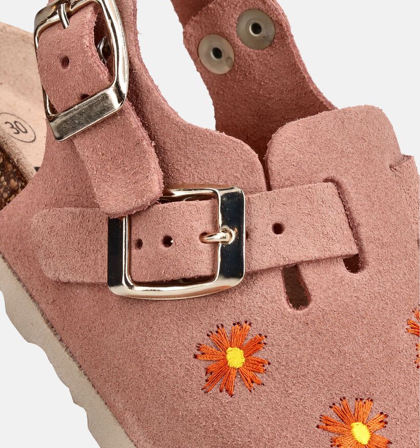 Little David Embroidered Flowers Roze Clogs voor meisjes (369865)