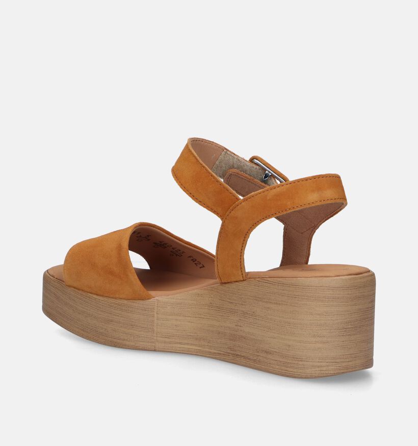 Gabor Best Fitting Sandales avec talon compensé en Orange pour femmes (339371)