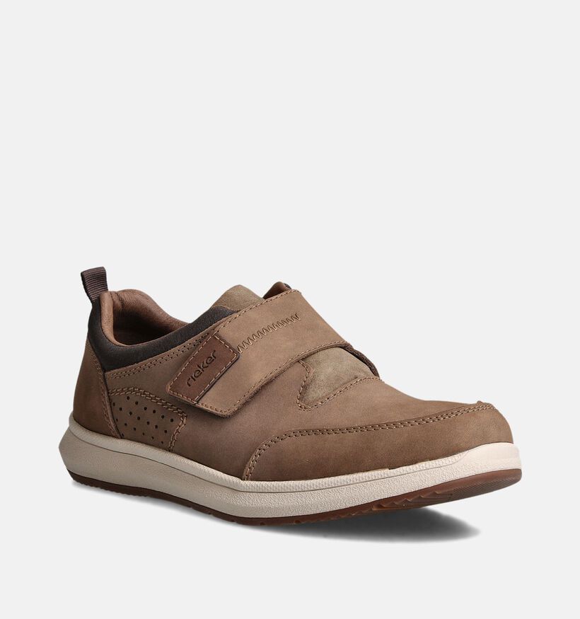 Rieker Taupe Velcroschoenen voor heren (355124) - geschikt voor steunzolen