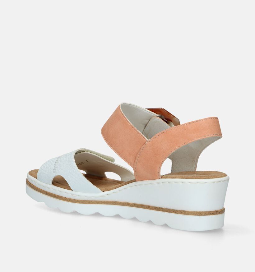 Rieker Oranje Sandalen met sleehak voor dames (339136)