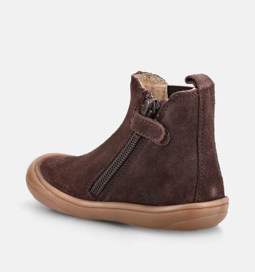 Milo & Mila Bottines Chelsea en Marron pour gar&ccedil;ons (380788) - pour semelles orthop&eacute;diques