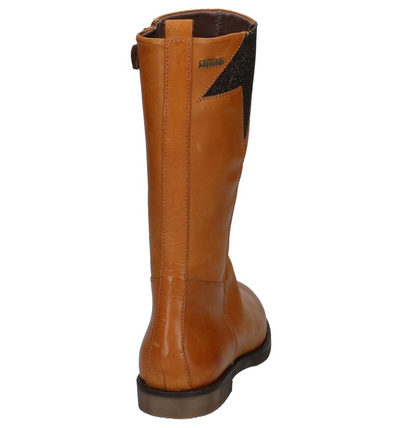 STONES and BONES Bottes hautes en Cognac en cuir (223393)