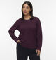 Vero Moda Curve Happy Glitter Pull en Bordeaux pour femmes (366402)