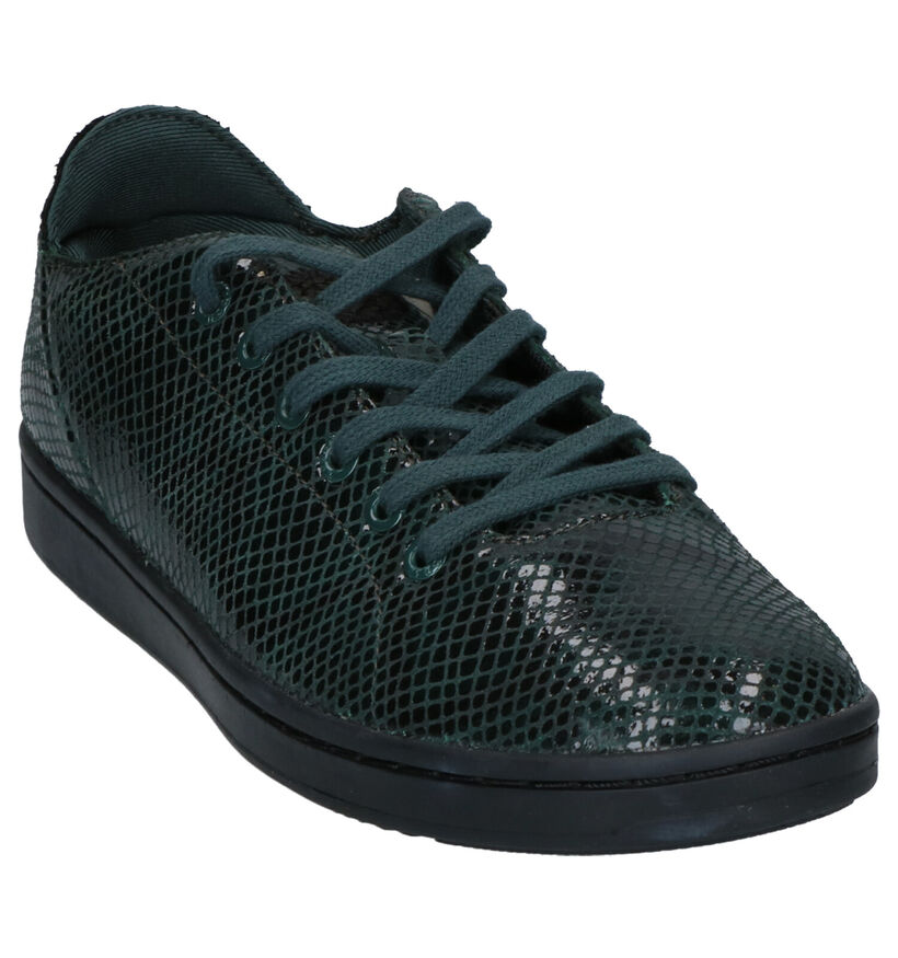 Woden Chaussures à lacets en Vert foncé en verni (254191)