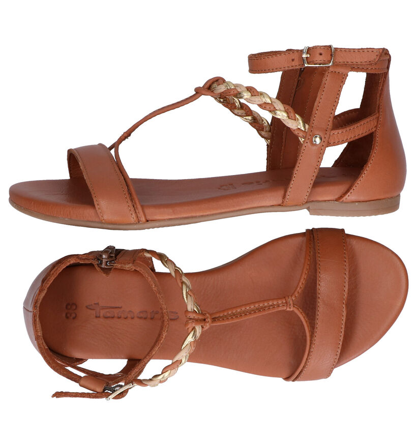 Tamaris Sandales plates en Bronze en cuir (289303)