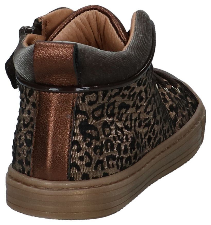 Bronzen Lage Geklede Sneakers met Luipaardprint Romagnoli in leer (230211)