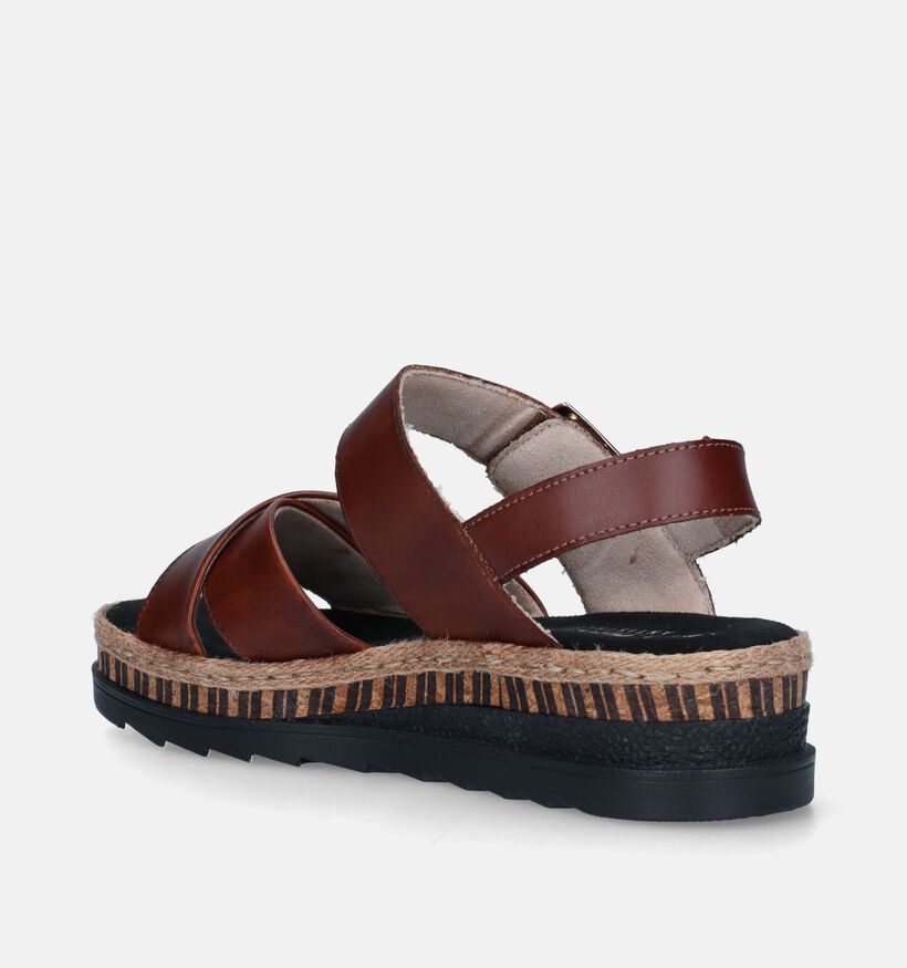 Rieker Cognac Sandalen met sleehak voor dames (339107)