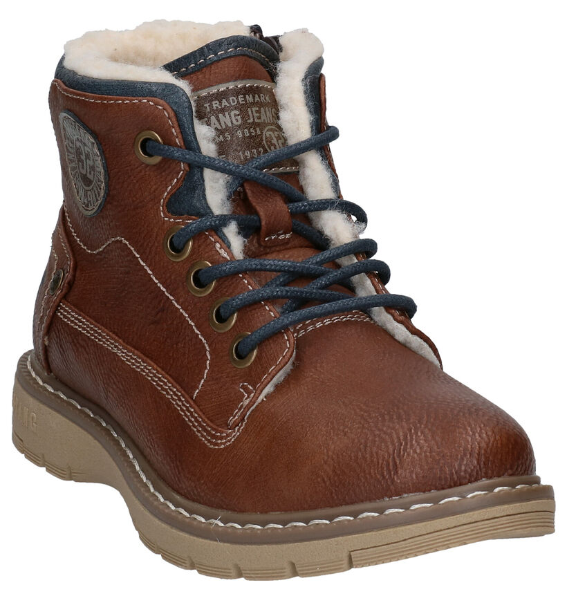 Mustang Cognac Boots in kunstleer (277438)