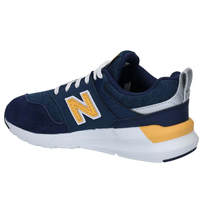 New Balance YS009 Baskets en Bleu en simili cuir (276829)