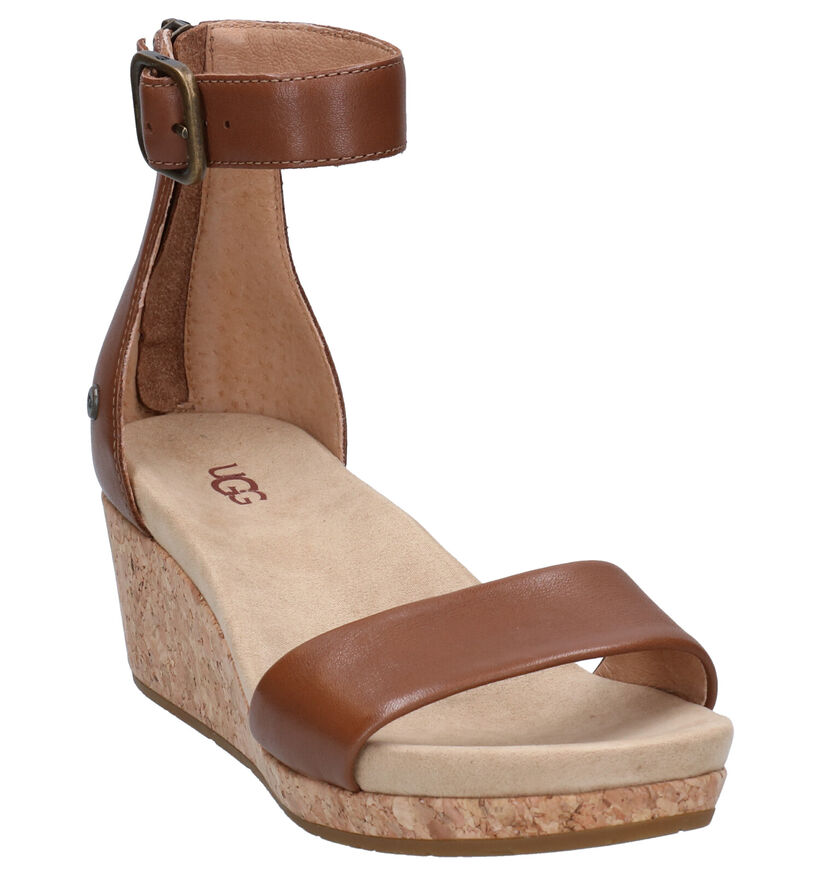 UGG Zoe II Sandales en Cognac en cuir (266808)