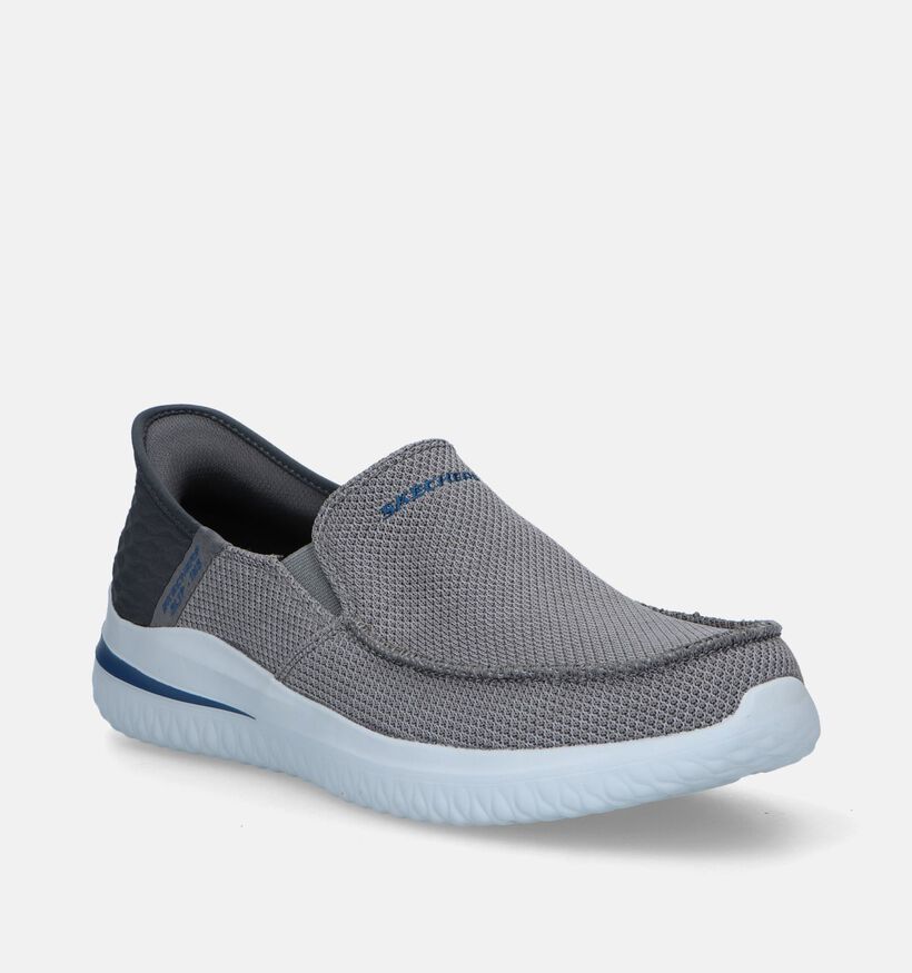 Skechers Delson 3.0 Cabrino Grijze Slip-ins voor heren (343004) - geschikt voor steunzolen