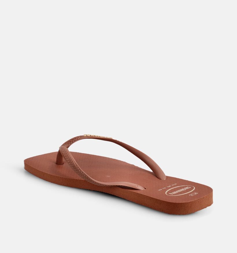 Havaianas Square Logo Pop Up Bruine Teenslippers voor dames (373111)