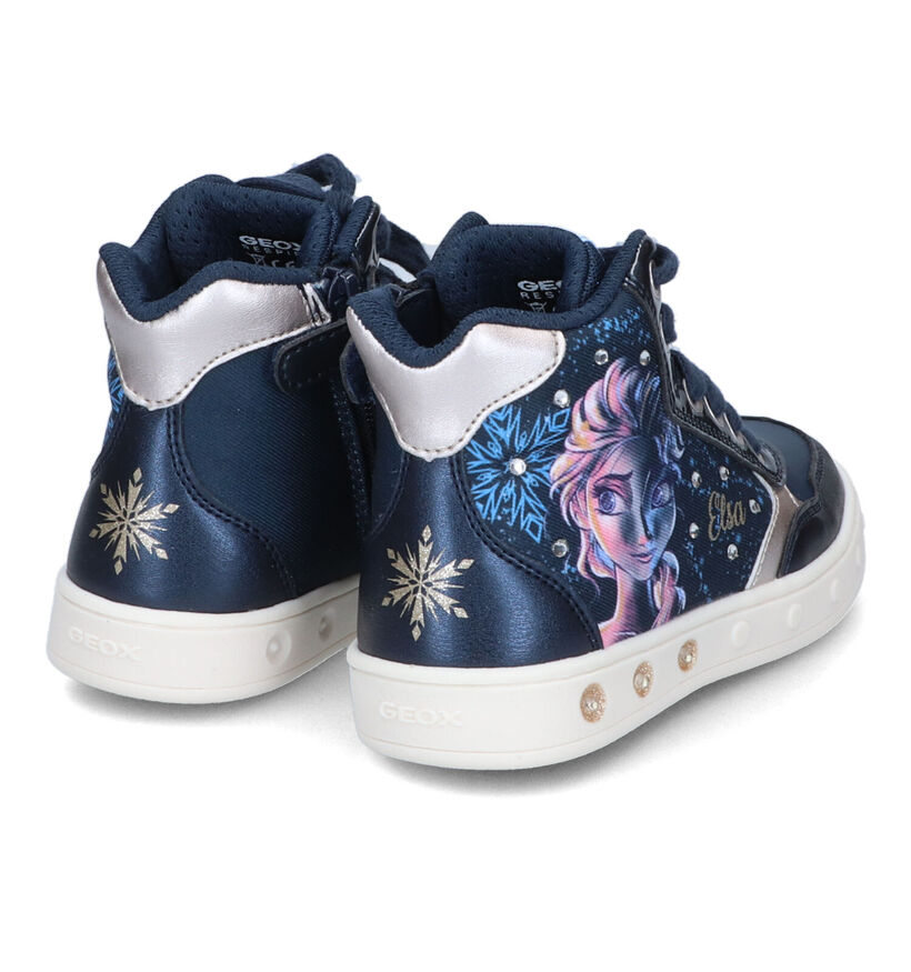 Geox Frozen Elsa Skylin Blauwe Sneakers met Lichtjes voor meisjes (312547) - geschikt voor steunzolen