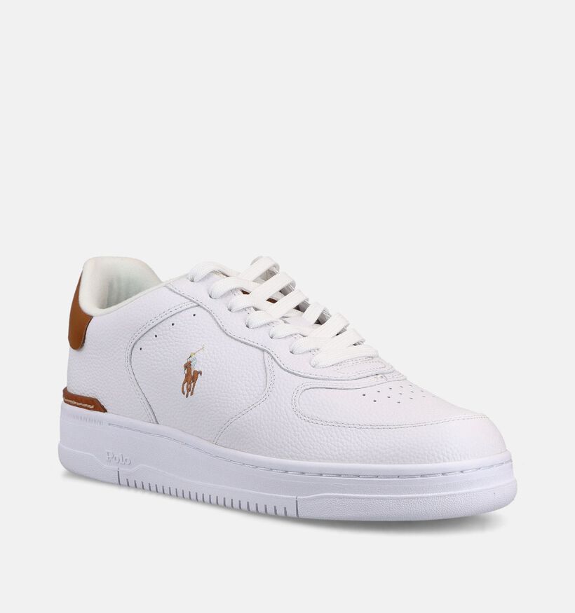 Polo Ralph Lauren Mastercourt Chaussures plates en Blanc pour hommes (369551) - pour semelles orthop&eacute;diques