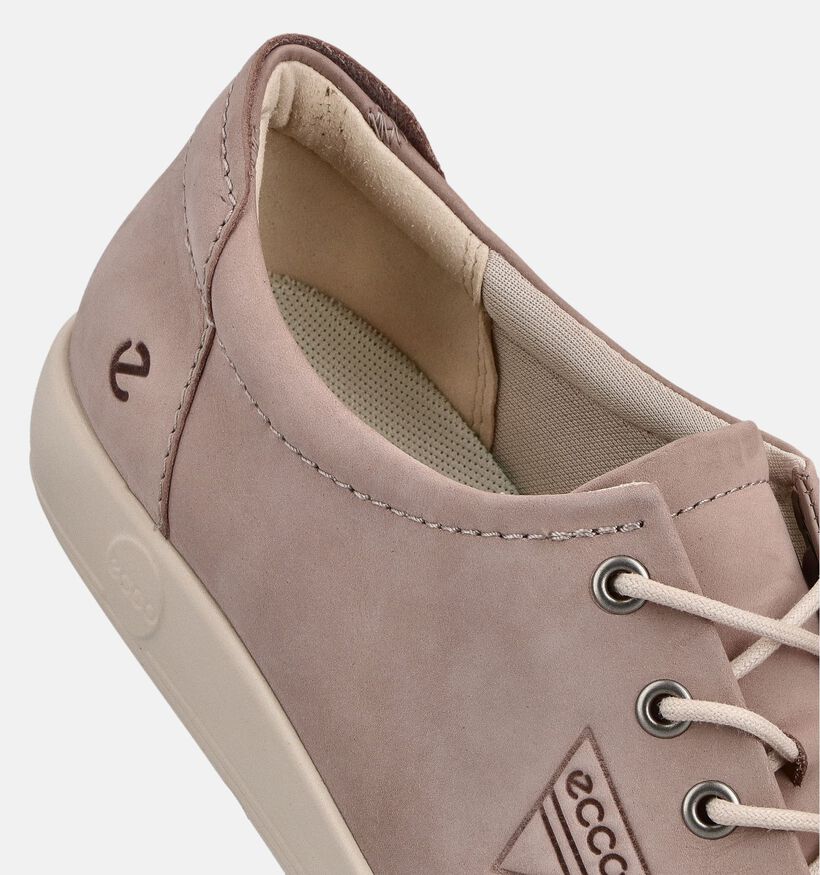 ECCO Soft 2.0 Taupe Veterschoenen voor dames (369789) - geschikt voor steunzolen