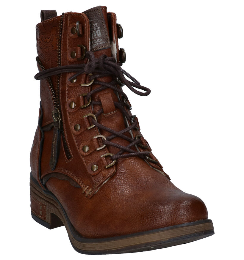 Mustang Bottines en Cognac en simili cuir (294293)