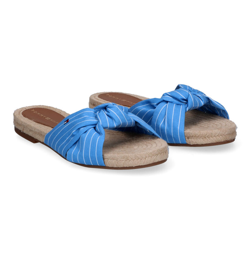 Tommy Hilfiger Stripes Flat Blauwe Slippers voor dames (303994)