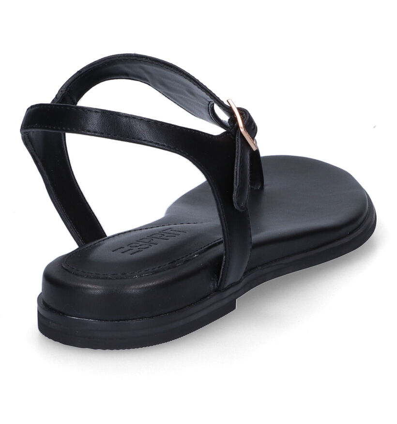 Esprit Sandales plates en Noir en simili cuir (304516)