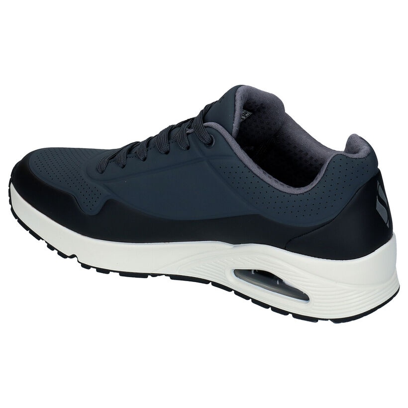 Skechers Uno Timeline Zwarte Sneakers in kunstleer (322938)