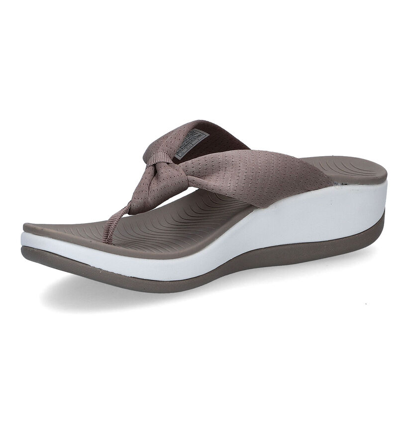Skechers Arch Fit Sunshine My Life Taupe Teenslippers in stof (305684)