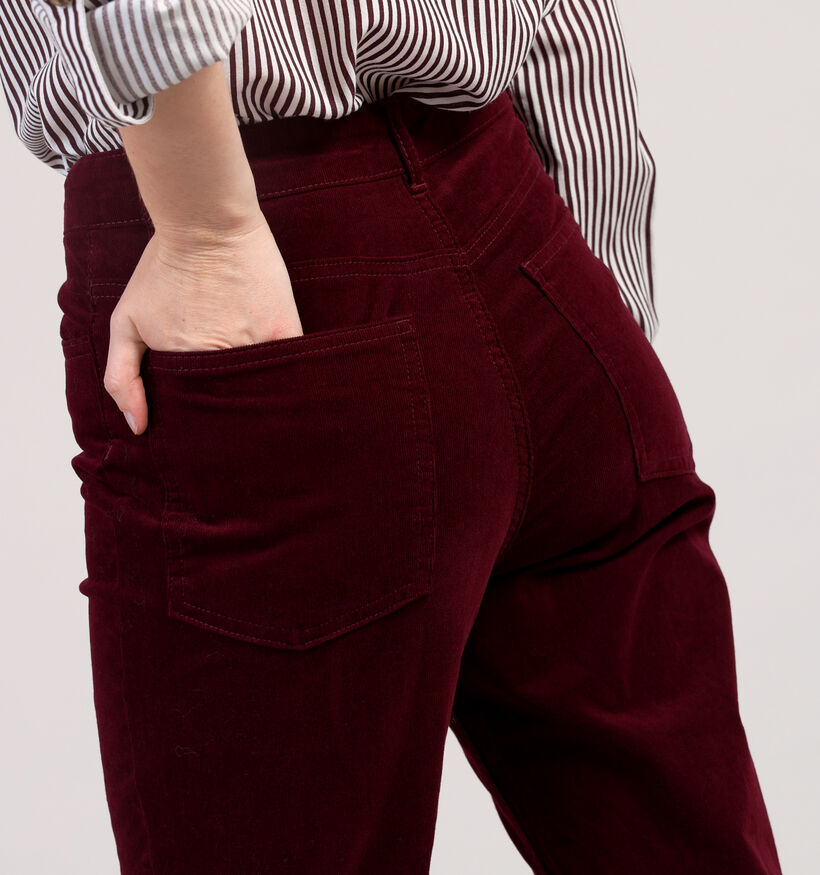Pieces Joya Flared Corduroy Jeans en Bordeaux pour femmes (362265)