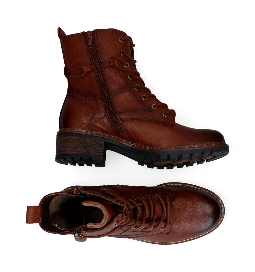 Jana Boots à lacets en Cognac en cuir (298452)
