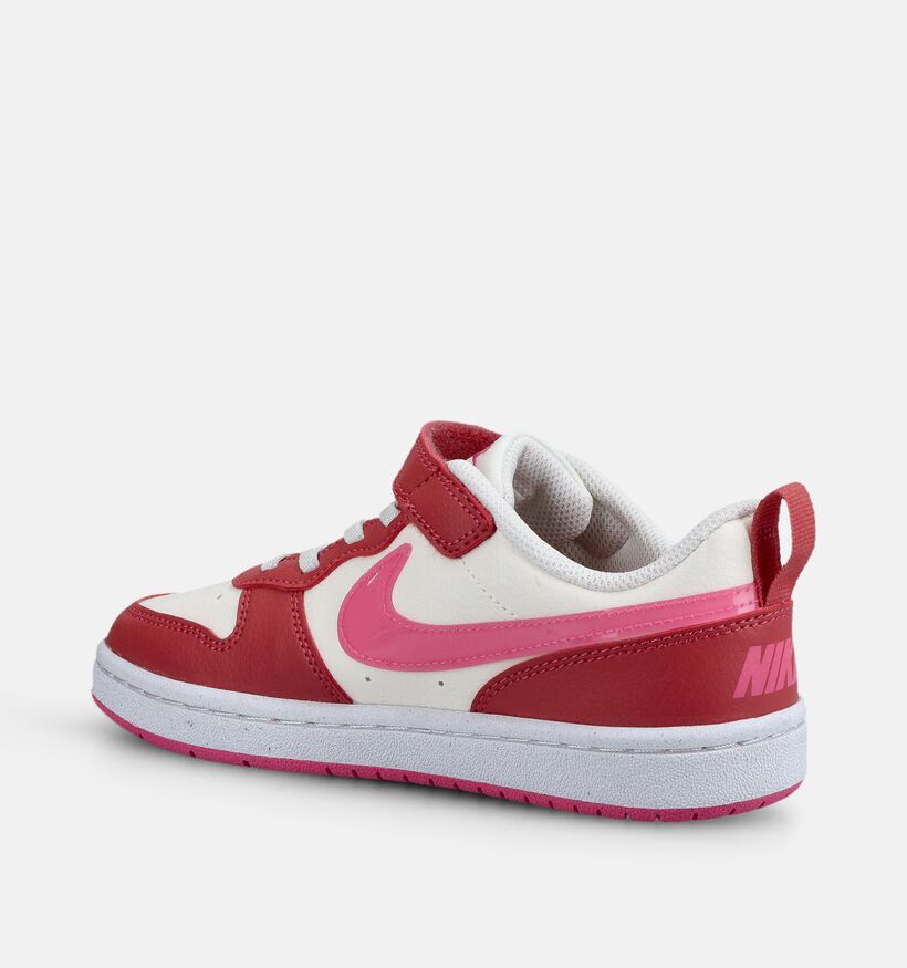 Nike Court Borough Low Baskets en Rouge/Blanc pour filles (380748)
