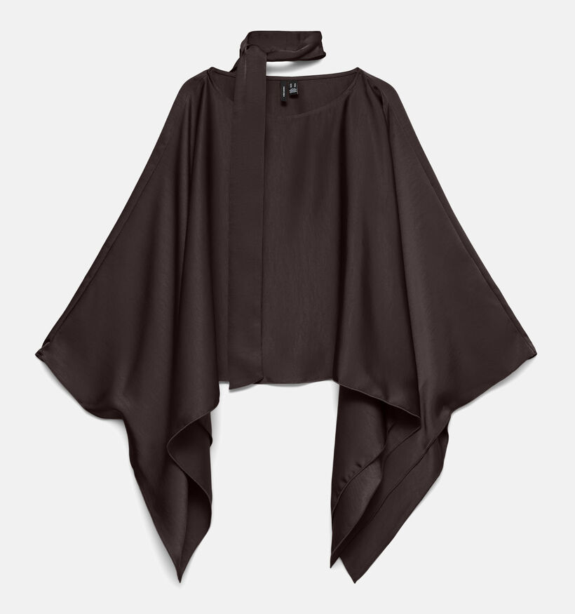 Vero Moda Curve Miro Scarf Blouse en Brun fonc&eacute; pour femmes (382204)