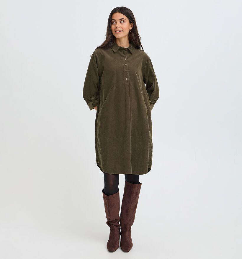 Fransa Cory Kakigroene Midi-Jurk voor dames (379929)