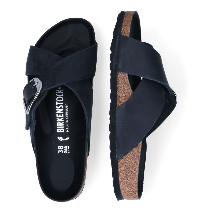 Birkenstock Siena Big Buckle Cognac Slippers in leer (294858)