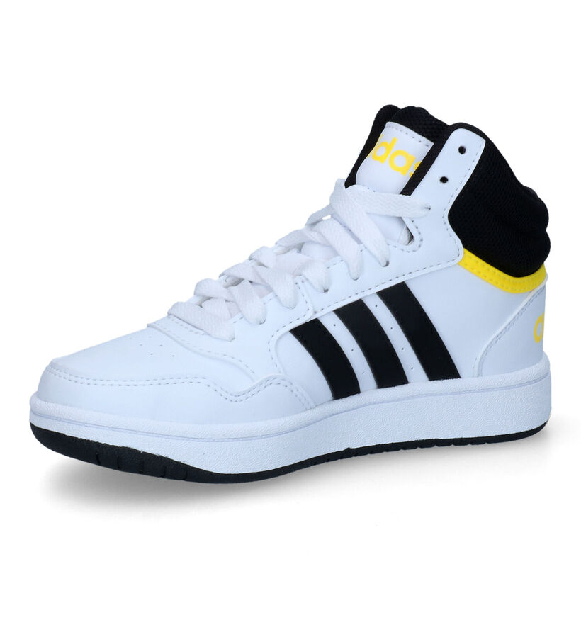 adidas Hoops mid 3.0 Witte Sneakers in kunstleer (324136)