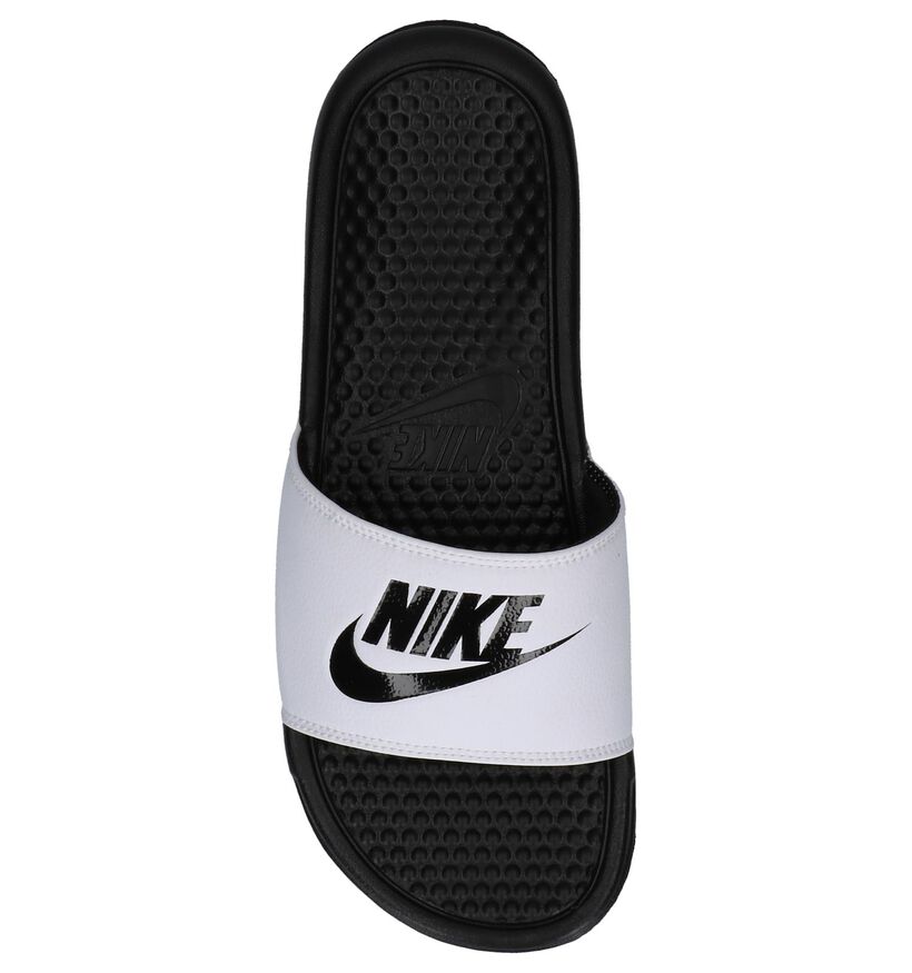 Witte Nike Benassi Badslippers, , pdp